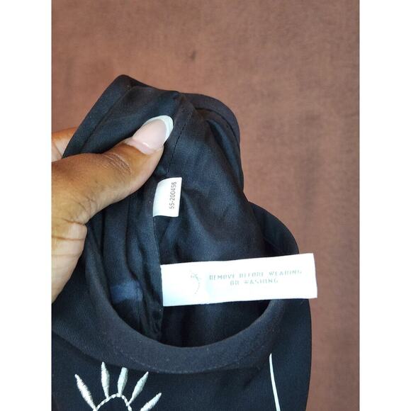 NWT Anne Taylor Loft Floral Embroidered Black A-Line Midi Skirt 6P - Picture 4 of 6